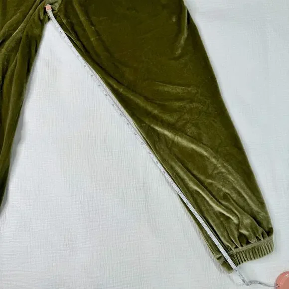 Araminta James Velour Jogger Olive Green Women’s Small Pockets Y2K Velvet Lounge - Picture 5 of 13